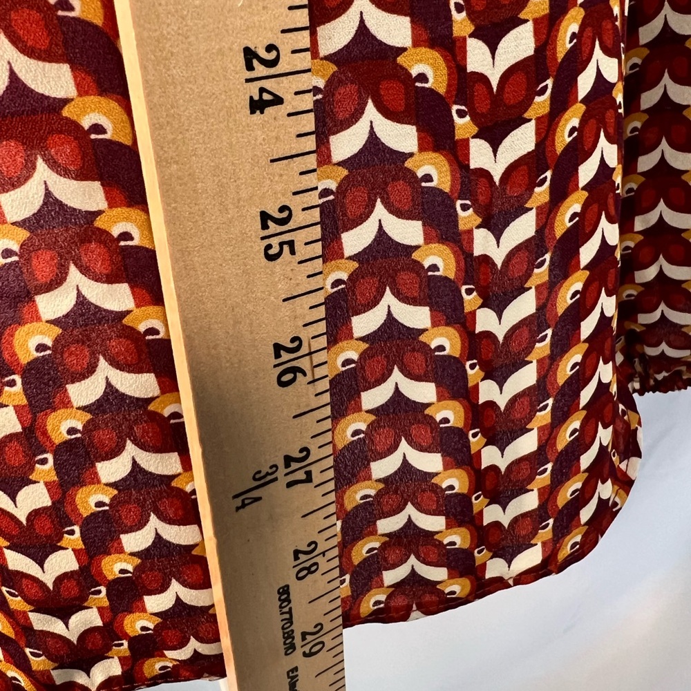 Max Studio rust multi color Fall top blouse - Picture 6 of 8